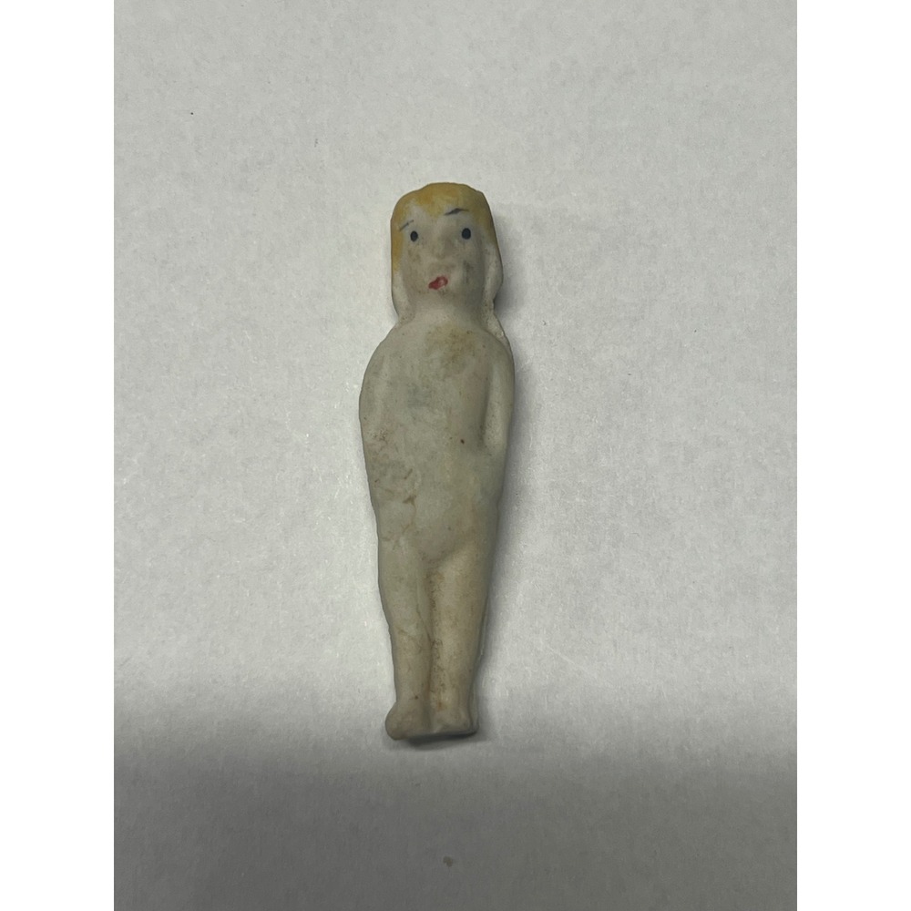 Antique Bisque Frozen Charlotte Doll Miniature Porcelain 1.25 Inch Victorian Toy